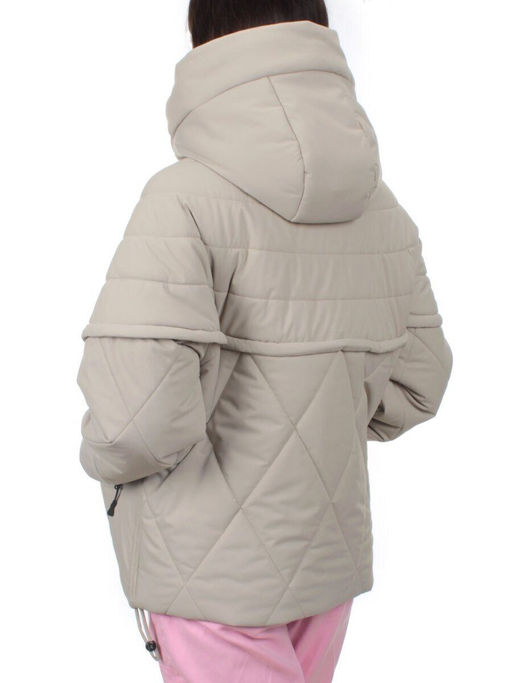 270 GRAY/BEIGE Куртка зимняя облегченная женская (верблюжья шерсть) - Фабричный китай фото 6