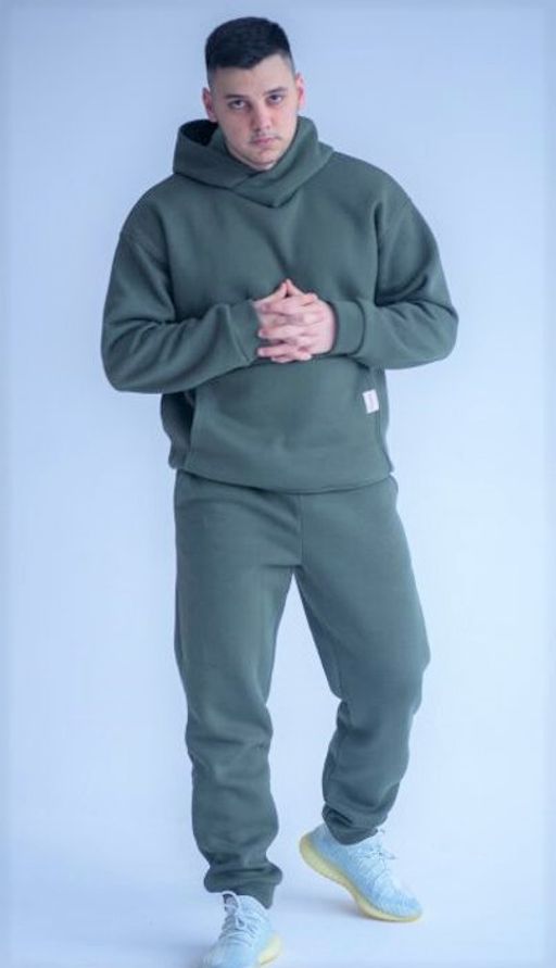 Костюм утепленный футер 3-нитка начес , хаки 265 - Knitka wear фото 2