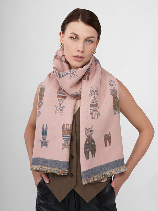 в составе ШЕРСТЬ и КАШЕМИР Большой, мягкий, теплый однотонный двусторонний палантин. - Tantino фото 7