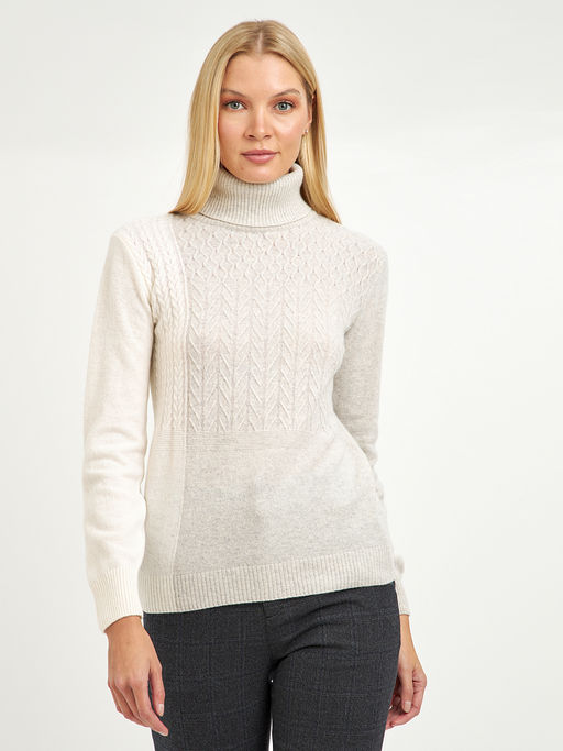 водолазка женская серая с объемным узором - Glenfield фото 5