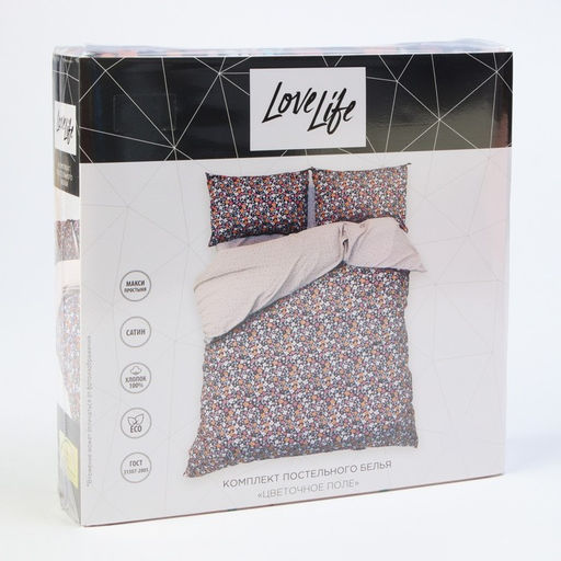 Постельное бельё LoveLife 2сп Цветочное поле, 175х215см, 200х225см, 50х70см-2шт, 100%хлопок, сатин125г/м  фото 12
