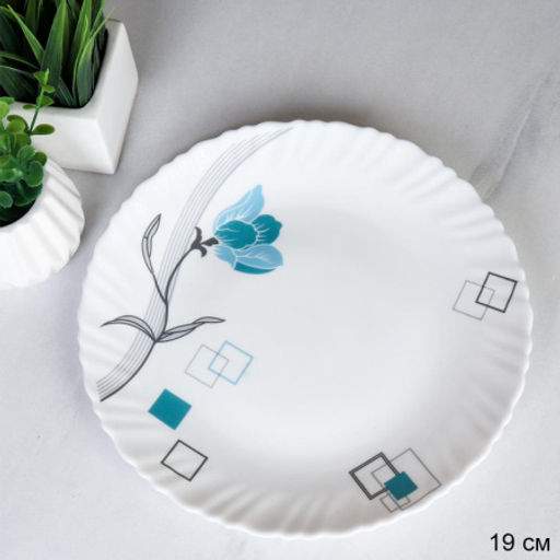 Тарелка 215 мм / LHP-85 (6834-2) /уп 48/ Бирюза квадраты