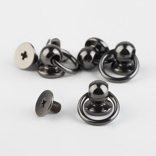 Цена за 2 шт. Кобурный винт d=6/8×9 мм, с кольцом d=10 мм, 4 шт., цвет чёрный никель