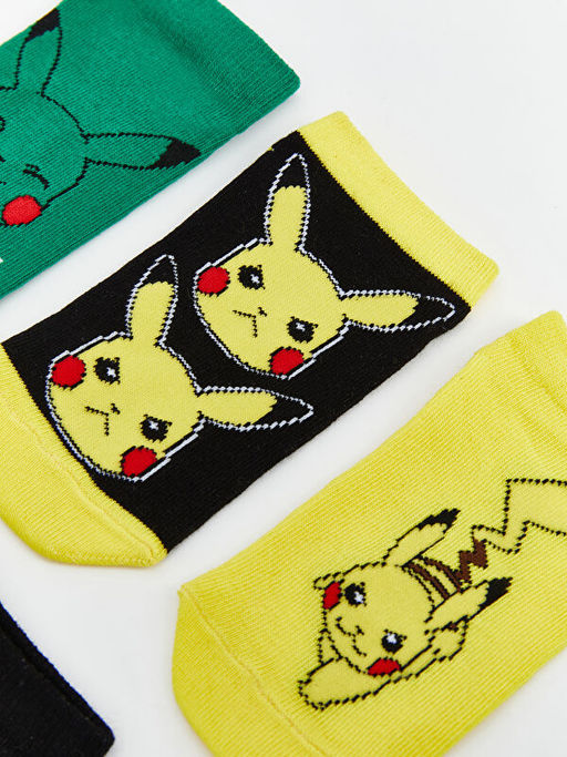 Pikachu Desenli Erkek ?ocuk Patik ?orap 5li