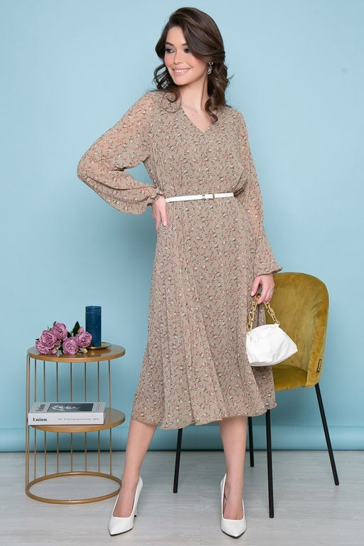 Платье Волшебная история (цветы/олива) П7033 - Lt collection фото 6