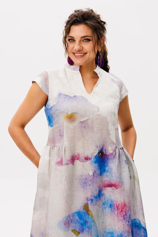 Платье ANELLI 1424.1 анютины глазки  фото 2