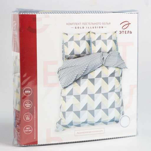 Постельное бельё Этель дуэт Gold illusion 143*215 см - 2 шт, 220*240 см, 70*70 см -2 шт  фото 5