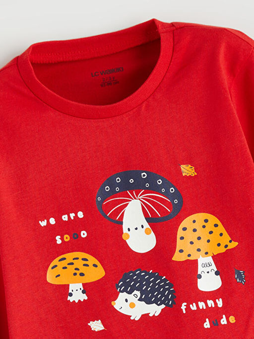 Bask?l? Erkek ?ocuk Pijama Tak?m