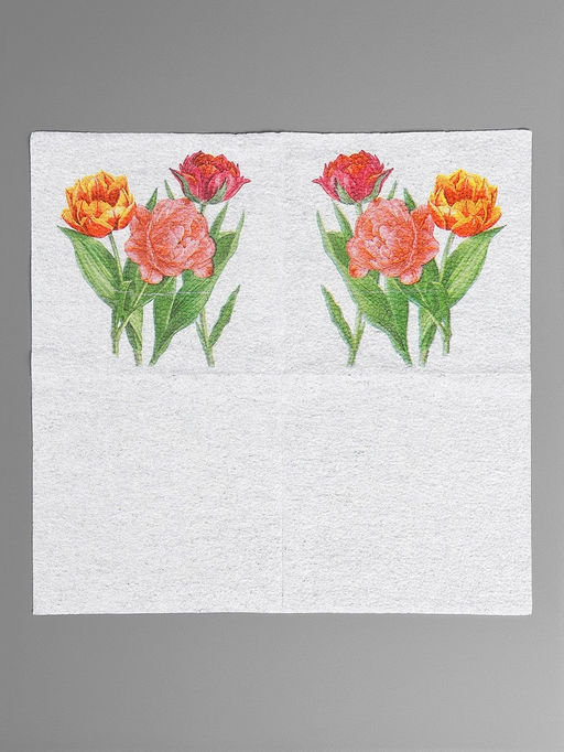 Цена за 4 шт. Салфетки бумажные «Тюльпаны», 24×24 см, 50 шт.