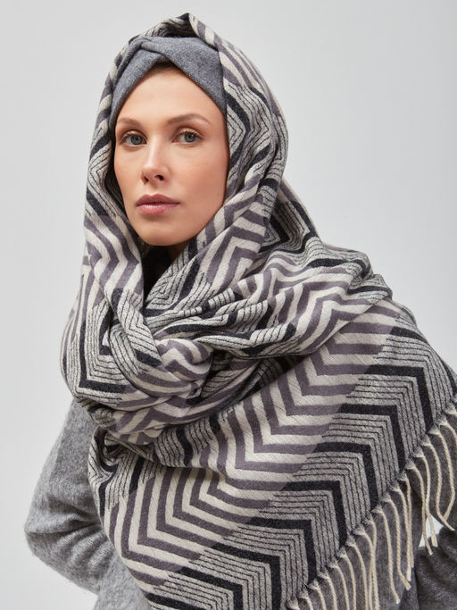 В составе шерсть и кашемир! теплый двусторонний палантин - Tantino фото 4