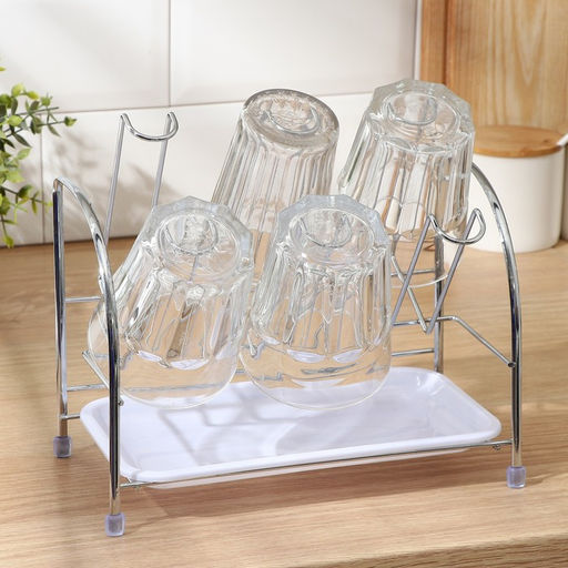 Сушилка для стаканов, 25×13.5×21 см, серая