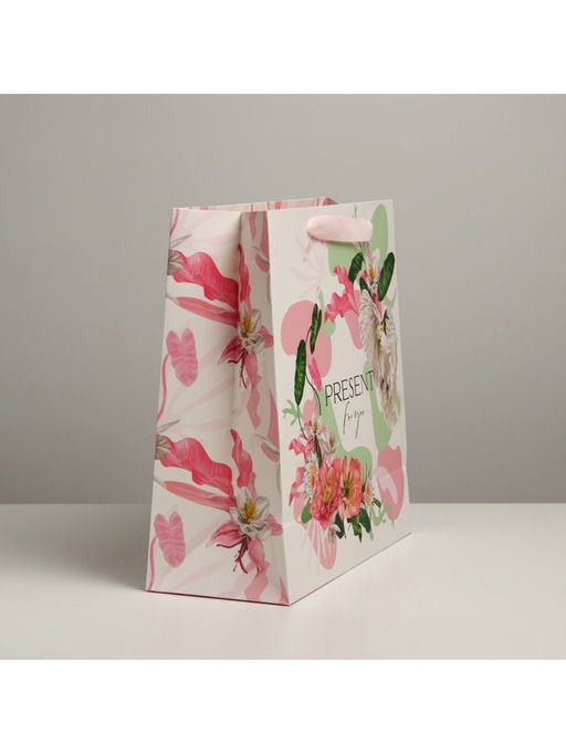 Пакет подарочный ламинированный квадратный, упаковка, «Present for you», 30×30×12 см