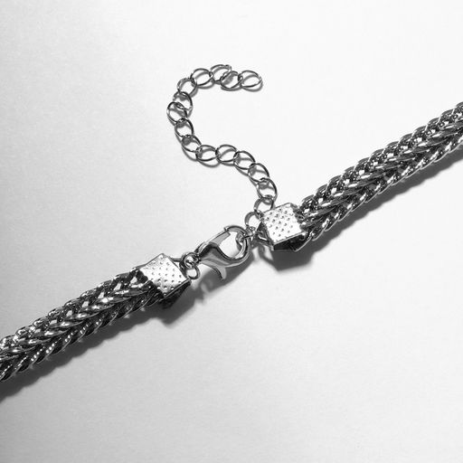 Колье Жемчужина овал, белое в серебре, 40 см