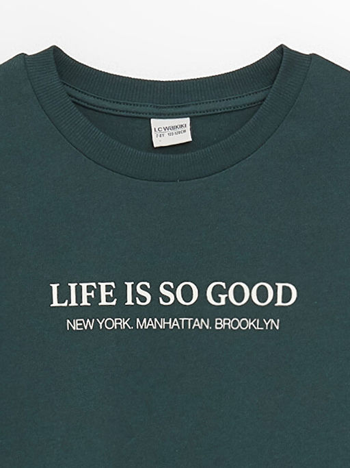 Bisiklet Yaka Tok Kuma? Erkek ?ocuk Ti??rt - Waikiki фото 3