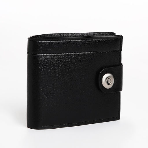 Портмоне мужское на магните, отдел для купюр, для карт, для монет, чёрное