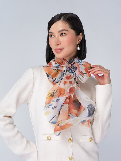 Большой, мягкий, тонкий и очень нежный двусторонний палантин с рисунком - Tantino фото 8