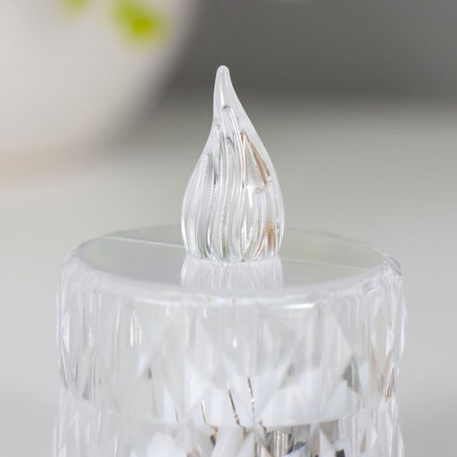 Цена за 3 шт. Светодиодная свеча, ночник LED RISALUX «Малютка», от батареек, прозрачный, 3×LR41, 3.5×3.5×5 см