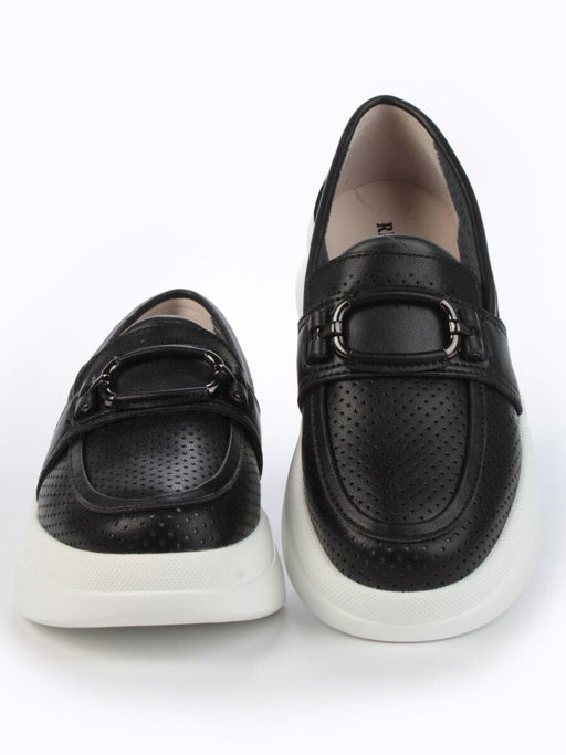 03-PDD169-6 BLACK/WHITE Полуботинки женские (натуральная кожа) - Фабричный китай фото 10