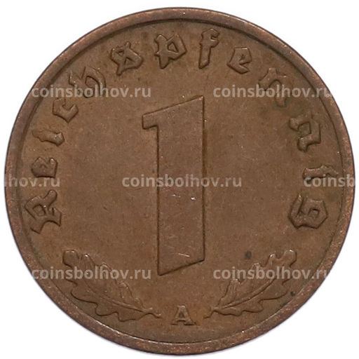 Монета 1 рейхспфенниг 1938 года A Германия