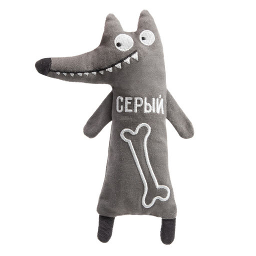 Игрушка для собак мягкая "Волк серый", 150мм/190мм