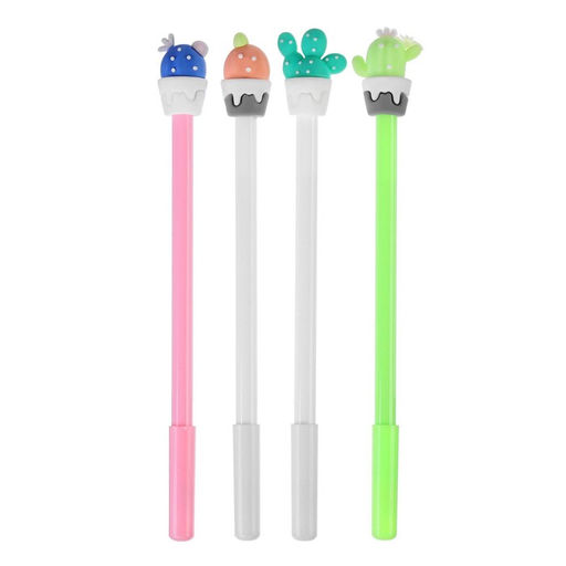 Цена за 9 шт. Ручка-прикол Calligrata Кактус, гелевая, МИКС