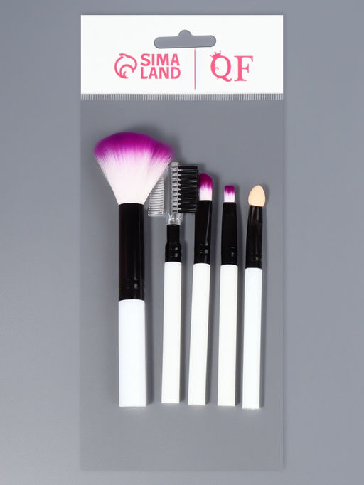 Цена за 2 шт. Набор кистей для макияжа COLOR POWER, 5 шт., чёрный, белый