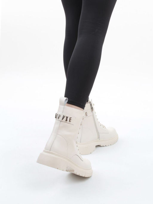 04-PAT159-2Z MILK Ботинки зимние женские (натуральная кожа, 100% шерсть)