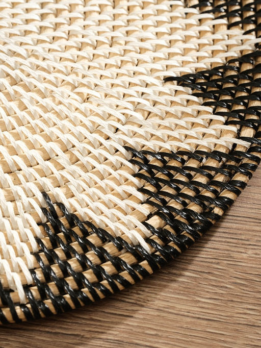 Коврик сервировочный плетеный овальный ротанг, 40х30х0,5 см, чёрно-белый - Simaland фото 4