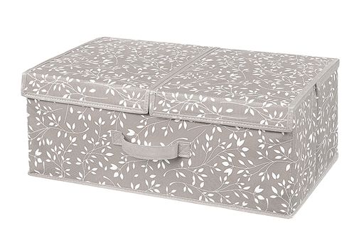 Короб складной для хранения 50*30*20 см Белая веточка на сером + 2 крышки на липучках + ручка - Elan gallery фото 6