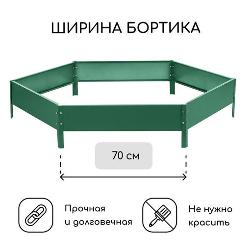Клумба оцинкованная, d=140 см, высота бортика 15 см, зелёная, Greengo  фото 2