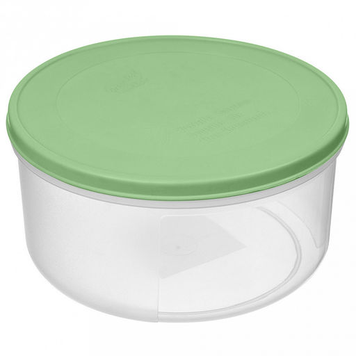"Verona" Контейнер для продуктов пластмассовый "Botanica" 0,5л, д12,1см, h6см, круглый, гибкая крышка, зеленый, подходит для СВЧ (Россия)