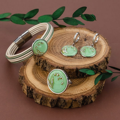 Серьги из муранского стекла SILVER FLOWER LS3570