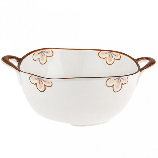 Ночная фиалка Салатник фарфоровый 1,4л, 25х19,2х8,7см, с ручками, с деколью, волнистый край, отводка (Китай) - Домашняя мода фото 2