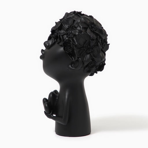 Бюст полистоун Фигура: Человек с сердцем, чёрная, 12?6.5?22 см