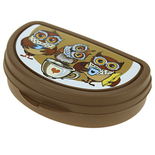 Контейнер-бутербродница пластмассовый Деко 10х15х4см, совы (Россия)