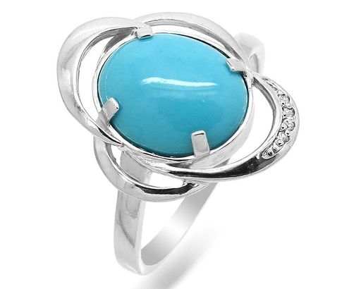 Кольцо из серебра бирюза пресс., СПН4010