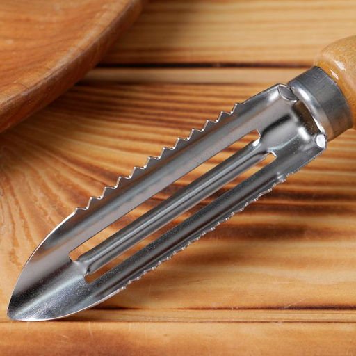 Цена за 2 шт. Овощечистка с деревянной ручкой, нержавеющая сталь