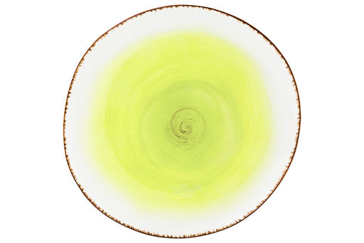 Тарелка обеденная Elan Gallery Кантри фарфор зеленая 26.5×26.5×2.5 см  фото 4