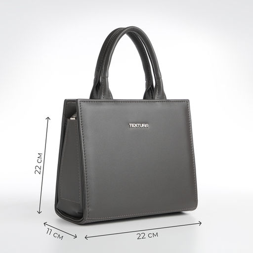 Сумка женская тоут TEXTURA на молнии, 22×11×22 см, серая