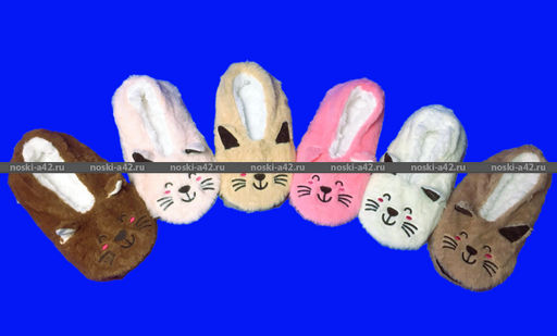 Цена за 2 пар. 2 ПАРЫ - ПОДАРОЧНЫЙ НАБОР Носки-тапочки с мехом Мордочки ЖЕНСКИЕ 38-41 (длина подошвы 24-25 см) - For you фото 2