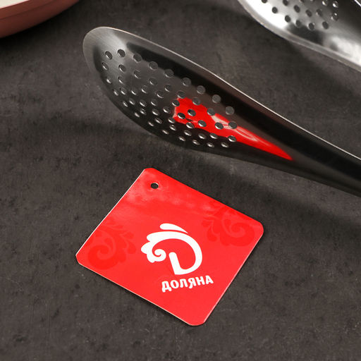 Щипцы кухонные с перфорацией Доляна, 201 сталь, 23 см фото 3