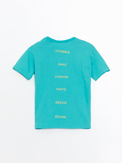 Bisiklet Yaka K?sa Kollu Bask?l? Erkek Bebek Ti??rt