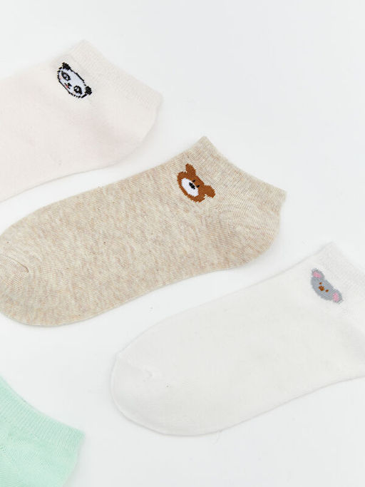 Bask?l? Kad?n Patik ?orap 5li