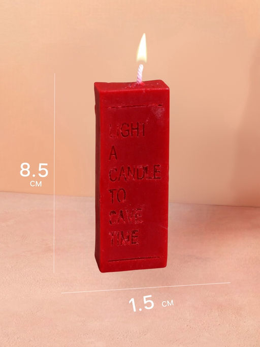 Цена за 3 шт. Свеча с надписью "Light a candle" 1,5х1,5х8,5 см, соевый воск МИКС
