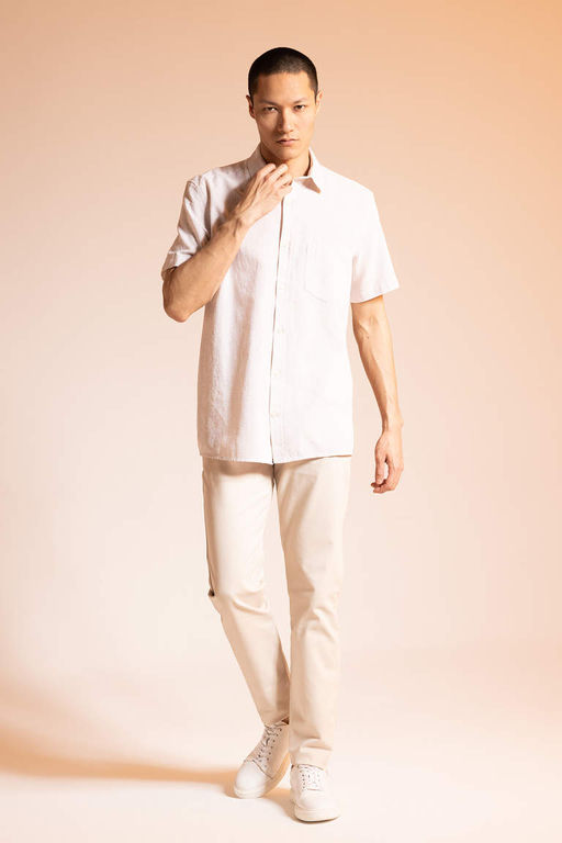 Рубашка стандартного кроя с короткими рукавами из 100% хлопка - Defacto фото 2