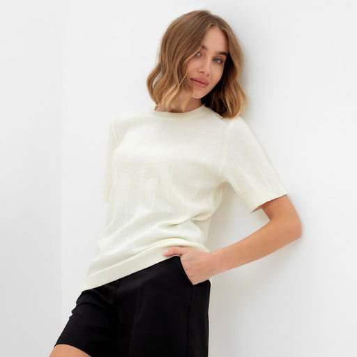 Футболка женская MINAKU: Knitwear collection, цвет экрю, размер 50 фото 38