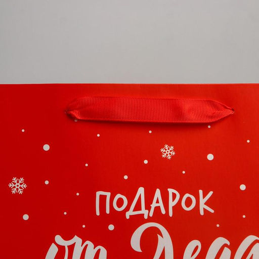 Цена за 2 шт. Пакет подарочный новогодний ламинированный Подарок от Деда Мороза, ML 23?27?11.5 см
