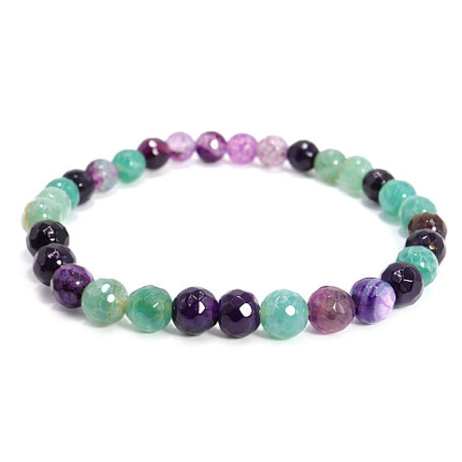 Браслет из камня с огранкой Флюорит оберег на верность и любовь 6мм