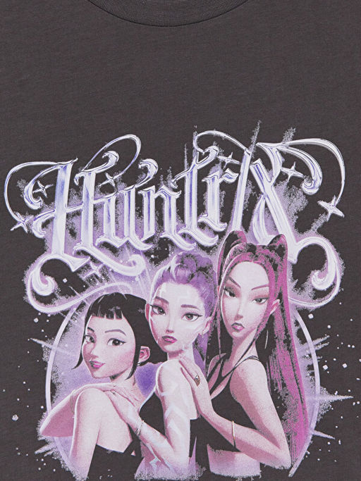 K-pop Demon Hunters Bask?l? K?z ?ocuk Ti??rt