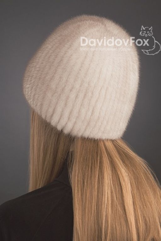 Шапка Сноп норка орнамент колотый лёд